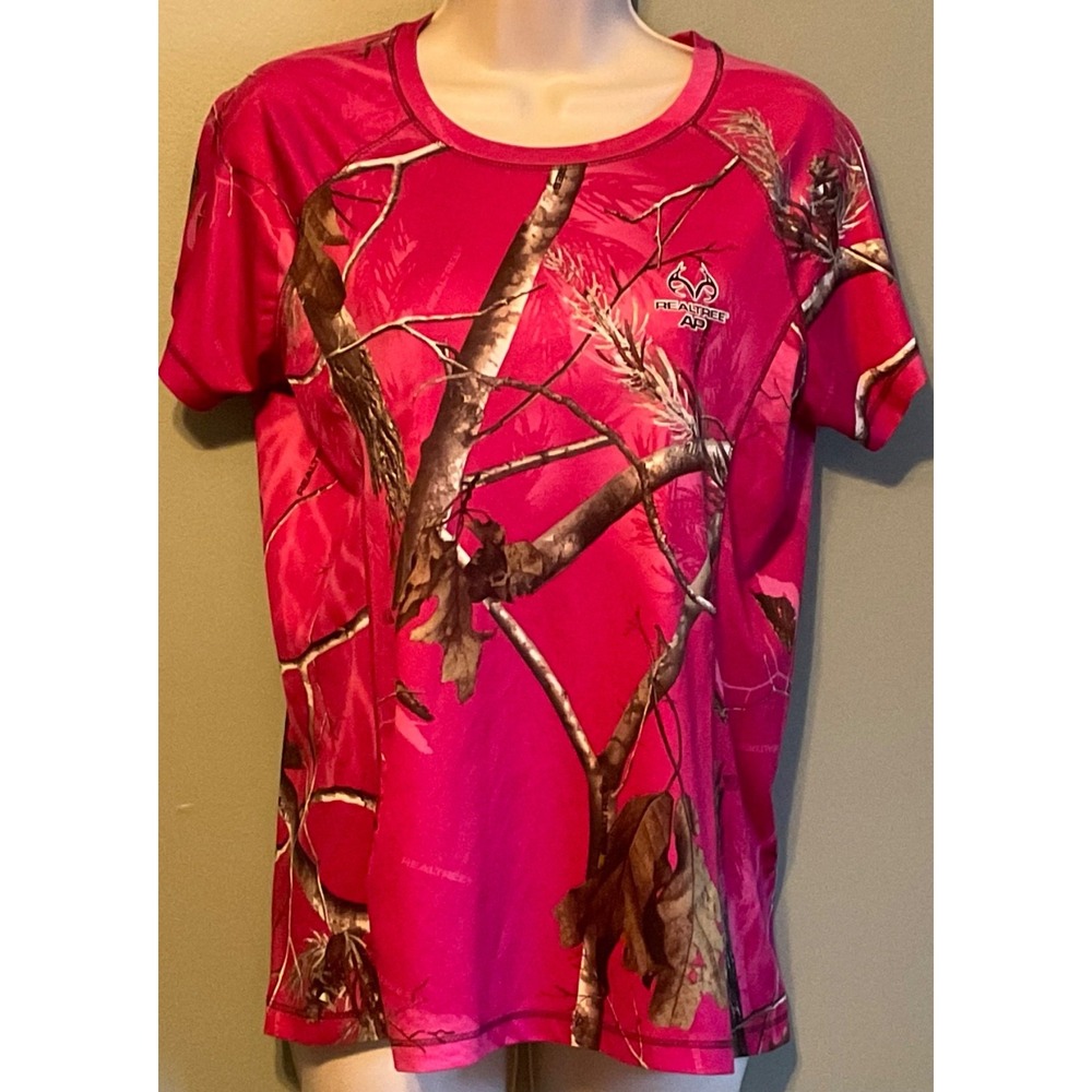WOMENS REAL TREE CAMO/FOREST SZ. M(8-12) RASPBERRY PINK DRI-MORE TECH